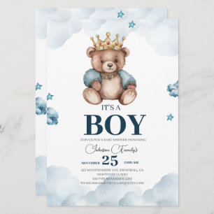 Invitation C'EST LE Baby shower D'Ours GARÇON
