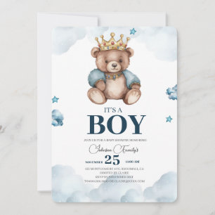 Invitation C'EST LE Baby shower D'Ours GARÇON