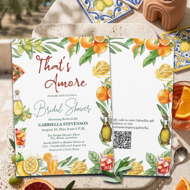 Invitation C'est le code QR du cocktail italien Amore pour ma (Créateur téléchargé)