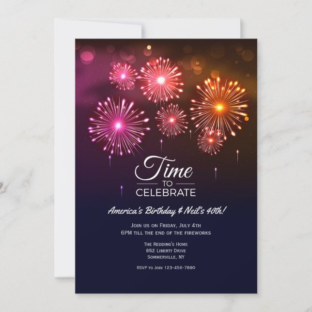 Invitation C'est le moment de faire la fête (Devant)