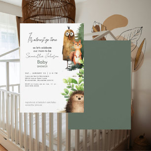 Invitation C'est le temps de presque aller Baby shower animal