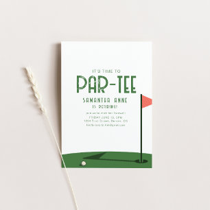 Invitation C'est l'heure de faire la fête Golf Thème Retraite