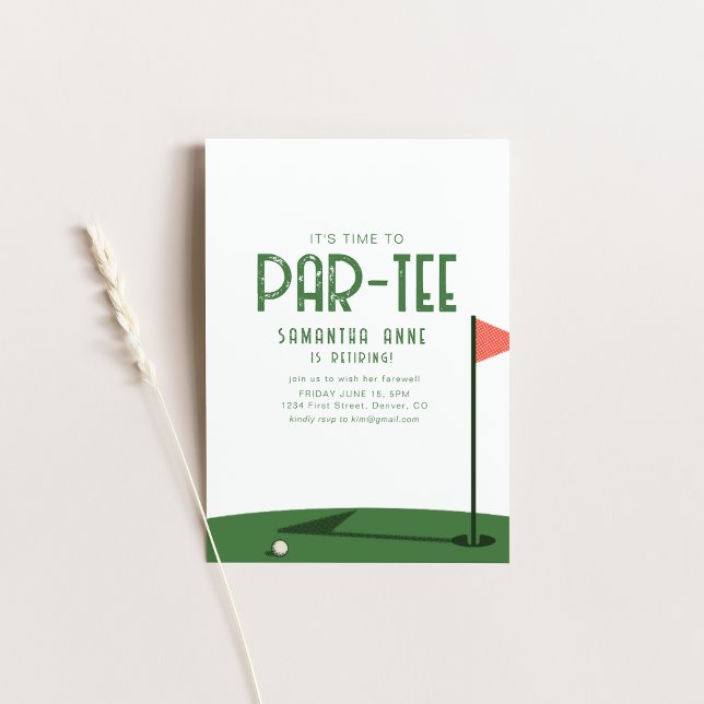 Invitation C'est l'heure de faire la fête Golf Thème Retraite (Créateur téléchargé)