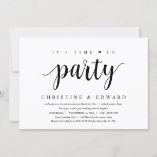 Invitation C'est l'heure de faire la fête, Mariage intimiste 