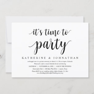 Invitation C'est l'heure de fêter la fête de l'Elopement Mari