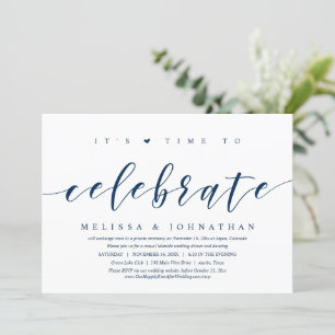 Invitation C'est l'heure de fêter la fête de l'Elopement Mari