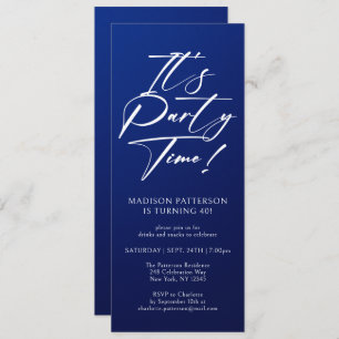 Invitation C'est l'heure de la fête 40e fête d'anniversaire S