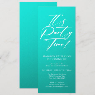 Invitation C'est l'heure de la fête 40e fête d'anniversaire S