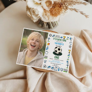 Invitation C'est l'heure du football pour la 1re photo d'anni