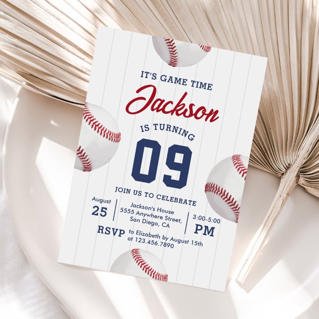 Invitation C'est l'heure du jeu Baseball fête d'anniversaire (Créateur téléchargé)