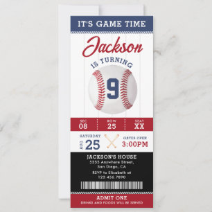 Invitation C'est l'heure du jeu Baseball fête d'anniversaire