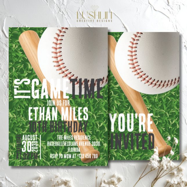 Invitation C'est l'heure du match de baseball pour un anniver (Créateur téléchargé)