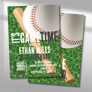 Invitation C'est l'heure du match de baseball pour un anniver