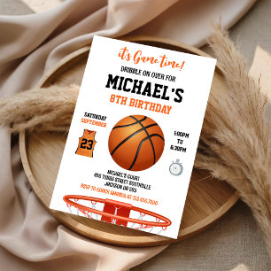 Invitation C'est l'heure du match de basketball pour le garço