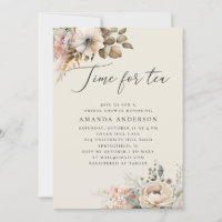C'est l'heure du thé. Elégant boho fleuri douche n