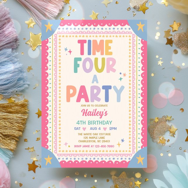 Invitation C'est l'heure d'une fête pour une fille fantaisist (Créateur téléchargé)