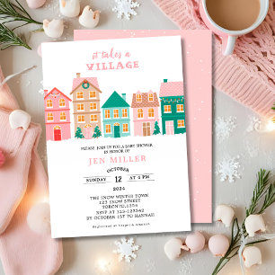 Invitation C'est l'histoire d'un village fête prénatale bébé