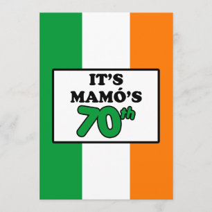 Invitation C'est l'Invitation irlandais de Mamo pour le 70e a