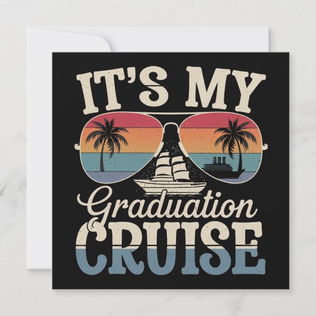 Invitation C'est ma Graduation Cruise Graduate Trip Ship Retr (Devant)