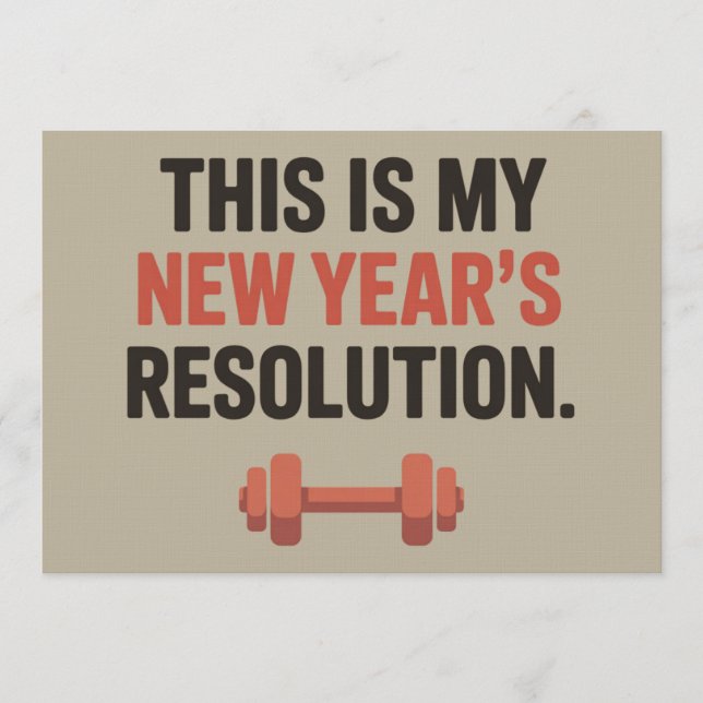 Invitation C'est ma résolution de Nouvel An Motivation Gym  (Devant)