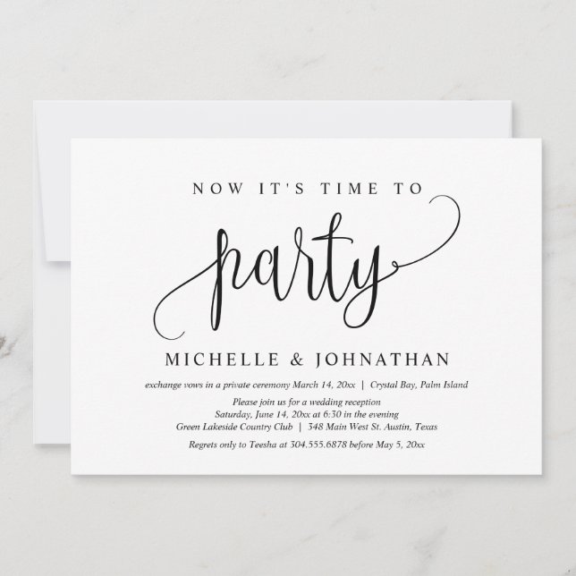 Invitation C'est maintenant temps de faire la fête, après l'é (Devant)