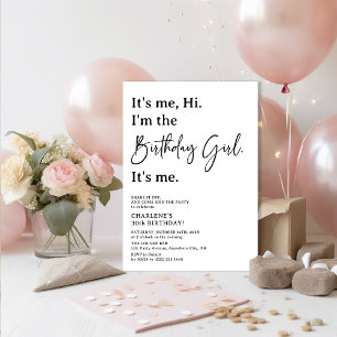 Invitation C'est Me Hi. Je suis la fête des filles d'annivers