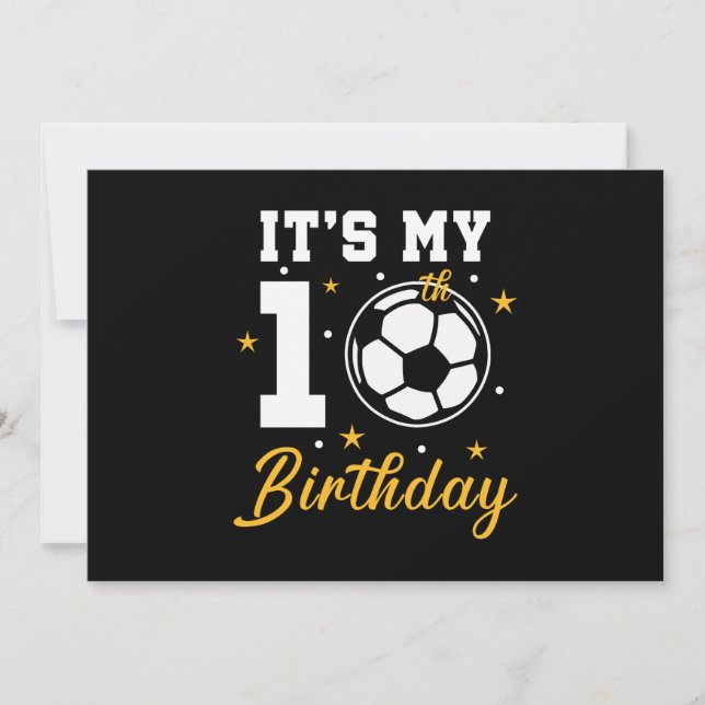 Invitation C'est mon 10e anniversaire de football dix ans (Devant)