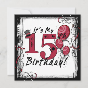 Invitation C'est mon 15e anniversaire de fête d'invitation gr