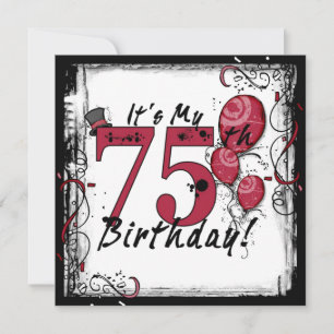 Invitation C'est mon 75e anniversaire d'invitation grunge