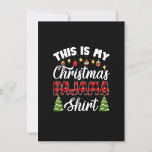 Invitation C'Est Mon Jour De Noël Pajama Red Buffalo Plaid Fu