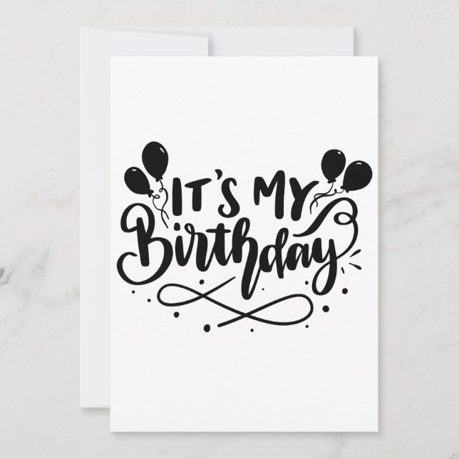 Invitation C'est My Birthday Script Design - Whimsical Balloo (Devant)