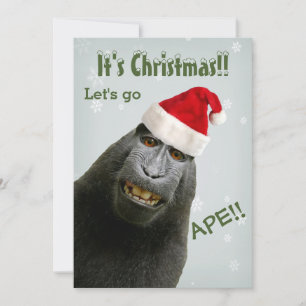Invitation C'est Noël ! Faisons les singes !!