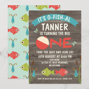 Invitation C'est O-fish-al Fishing 1er anniversaire Invitatio