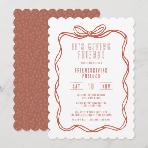 Invitation C'est offrir aux amis un Friendsgiving Coquette Bo
