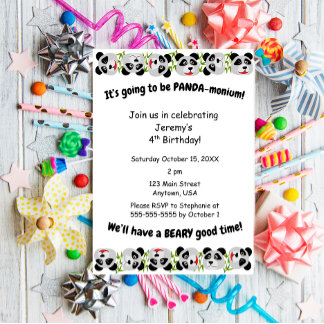 Invitation C'est Panda-monium