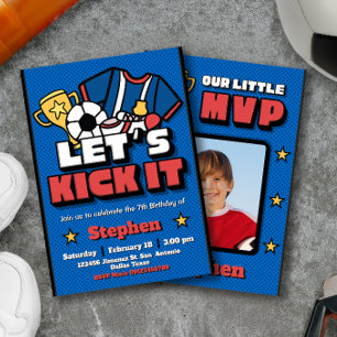 Invitation C'est parti - Football avec photo