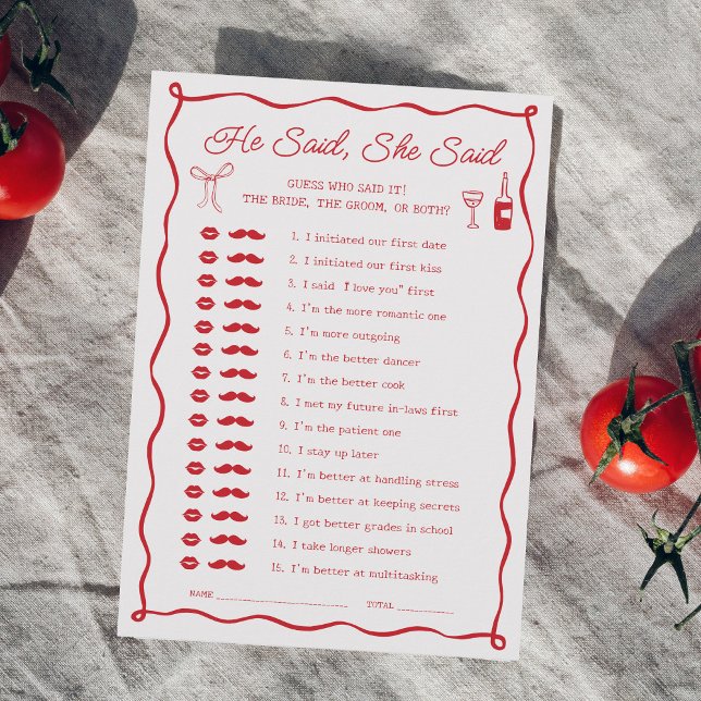 Invitation C'Est Plus Fête des mariées Il A Dit Qu'Elle A Dit (Créateur téléchargé)