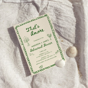 Invitation C'est plus italien Dîner de répétition à main tiré