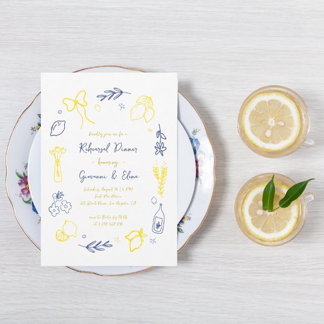 Invitation C'Est Plus Tiré À La Main Dîner De Répétition Ital (Créateur téléchargé)