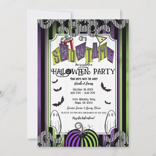 Invitation C'est Showtime Halloween Film Costume Party  (Devant)