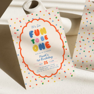 Invitation C'est si amusant d'être Anniversaire Coloré Polk