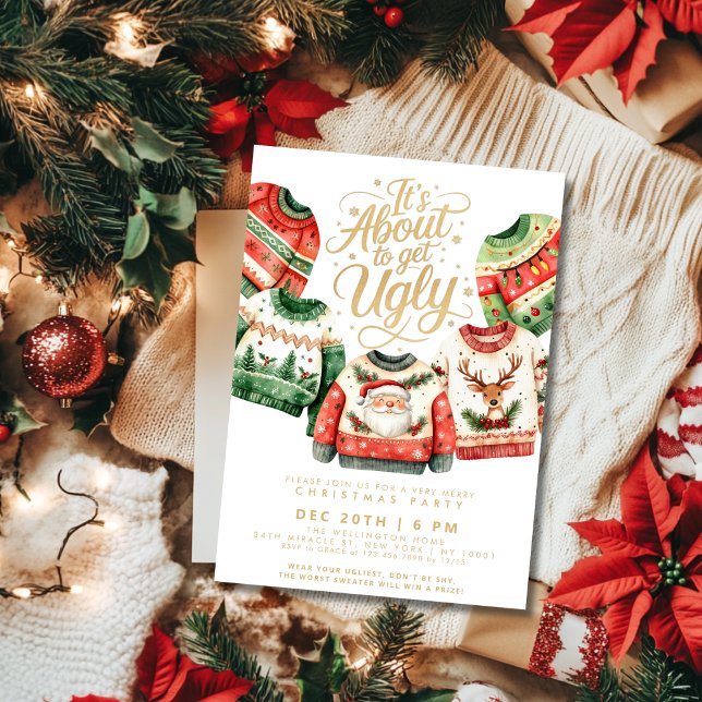 Invitation C'est sur le point de devenir un Noël Sweat de fêt (Créateur téléchargé)