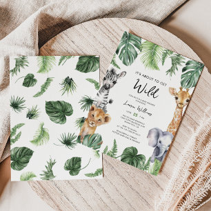 Invitation C'Est Sur Le Point D'Obtenir Le Baby shower Safari