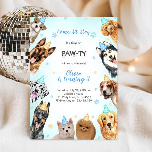 Invitation C'est temps de faire la Paw-tie Animaux de Fête An