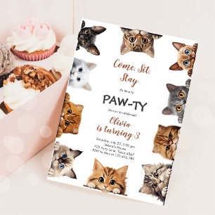 Invitation C'est temps de faire la Paw-tie Animaux de fête An