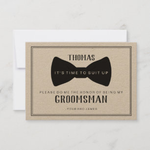 Invitation C'est temps de s'habiller Groomsman - Black Tie Kr