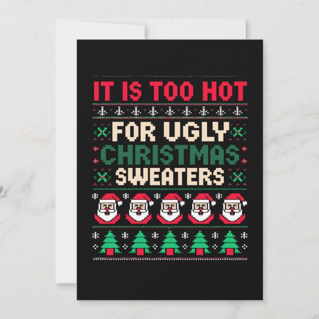 Invitation C'est Trop Chaud Pour Le Père Noël Des Pulls De No (Devant)