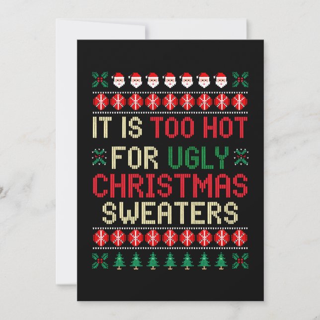 Invitation C'est Trop Chaud Pour Le Père Noël Des Pulls De No (Devant)