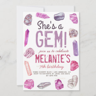 Invitation C'est un anniversaire de Gem Geology Rock