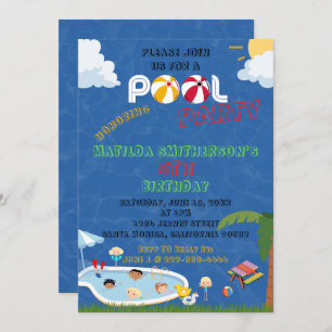 Invitation C'EST UN ANNIVERSAIRE DE Piscine